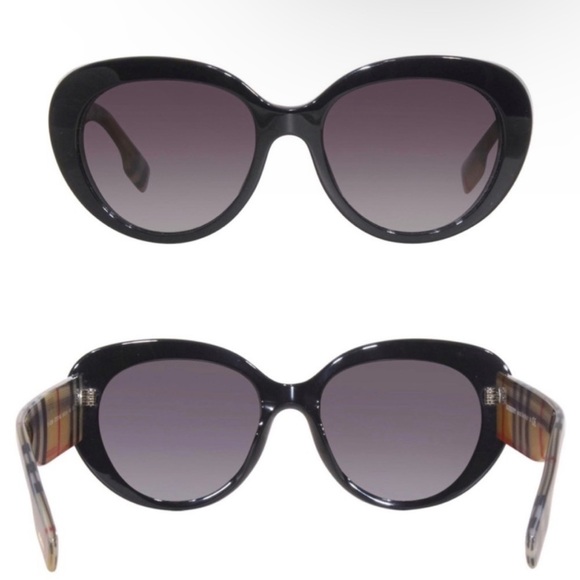 BURBERRY plaid arms soft cat-eye sunglasses NWT main image 9